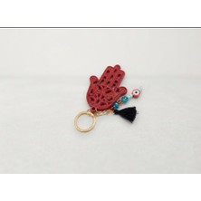 Mimoza Accessories Kırmızı Hamsa Eli Charm'lı Şans ve Nazarlık Anahtarlık / Çanta Süsü