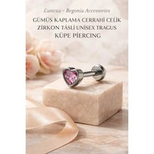 Lunexa 316L Cerrahi Çelik Paslanmaz Kararmaz Alerji Yapmaz Zirkon Taşlı Figürlü Unisex Tragus Küpe Piercing