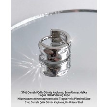 Lunexa 316L Cerrahi Çelik Gümüş Kaplama Kararmaz Alerji Yapmaz Zirkon Taş Figür Unisex Tragus Helix Küpe PIERCING-238-7