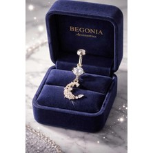 Lunexa 316L Cerrahi Çelik Fashion Zirkon Taşlı Göbek Piercing