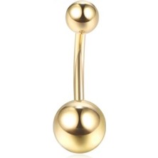 Lunexa 316L Cerrahi Çelik Gold Kaplama Göbek Piercing