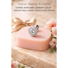 Lunexa 316L Cerrahi Çelik Paslanmaz Kararmaz Alerji Yapmaz Zirkon Taşlı Figürlü Unisex Tragus Küpe Piercing