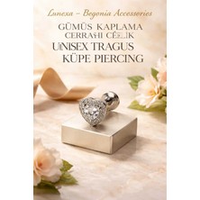 Lunexa 316L Cerrahi Çelik Paslanmaz Kararmaz Alerji Yapmaz Zirkon Taşlı Figürlü Unisex Tragus Küpe Piercing