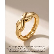 Lunexa 316L Cerrahi Çelik Altın Kaplama Kararmaz Alerji Yapmaz Zirkon Taş Figür Unisex Tragus Helix Küpe PIERCING-238B-12
