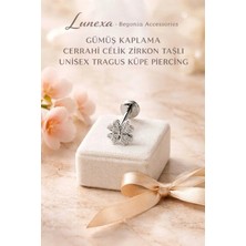 Lunexa 316L Cerrahi Çelik Paslanmaz Kararmaz Alerji Yapmaz Zirkon Taşlı Figürlü Unisex Tragus Küpe Piercing