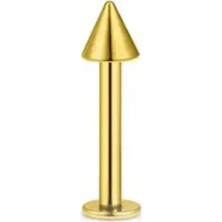 Lunexa 316L Cerrahi Çelik Spike Gold Kaplama Dil Piercing