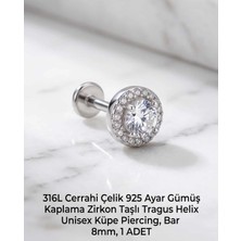 Lunexa 316L Cerrahi Çelik Paslanmaz Kararmaz Alerji Yapmaz Zirkon Taşlı Figürlü Unisex Tragus Helix Küpe Piercing G106-25