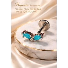 Lunexa 316L Cerrahi Çelik Paslanmaz Kararmaz Alerji Yapmaz Zirkon Taşlı Figürlü Unisex Tragus Küpe Piercing
