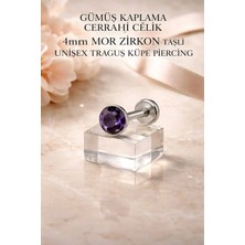 Lunexa 316L Cerrahi Çelik Paslanmaz Kararmaz Alerji Yapmaz Zirkon Taşlı Figürlü Unisex Tragus Küpe Piercing