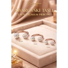 Lunexa 316L Cerrahi Çelik Rose Gold Antialerjik Şambala 6mm ,8mm, 10MM 3 Adet Piercing Set