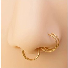 Lunexa 925 Ayar Gümüş Çift Burgu Halka Küpe Helix Piercing