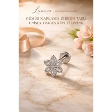 Lunexa 316L Cerrahi Çelik Paslanmaz Kararmaz Alerji Yapmaz Zirkon Taşlı Figürlü Unisex Tragus Küpe Piercing