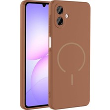 Lopard Samsung Galaxy A07 Yükseltilmiş Kamera Çerçevesi Zarif Modern Sade Kahverengi Yükseltilmiş Kamera Çerçevesi