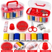 Str Store Küçük Çantalı Dikiş Seti Iplik - Mezura - Tekstil Makası - Iğne - Yüzük
