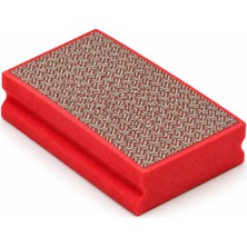 Kgs Telum Handpad Kırmızı 200 Kum 90×55 mm Elmas El Zımparası – Cam Kenar Düzeltme Pedi