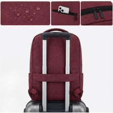 Str Store Bordo Laptop Sırt Çantası, Bilgisayar Korumalı Iç Bölmeli Notebook Çantası, Organizer Cepli ve USB Şarj Portlu