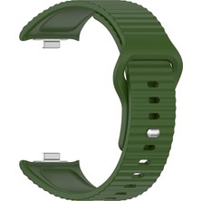 Microsonic Xiaomi Redmi Watch 4 ile Uyumlu Wave Design Silikon Kordon - Koyu Yeşil