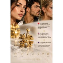 Lunexa 942 Ayar Gümüş 14K Altın Kaplama Zirkon Taşlı Unisex Hızma Küpe Çivi Halka Minimal Tragus Helix Modern TASARIM-309-19
