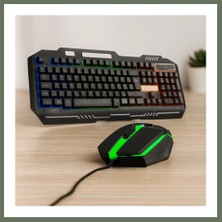 Bezos USB Kablolu Rgb (Gökkuşağı) Işıklı Klavye ve Mouse Seti - 150 cm Bezos1