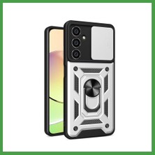 Soi Home Samsung Galaxy A25 5g Uyumlu Kılıf Pars Lens Yüzüklü Silikon - Gümüş Soı