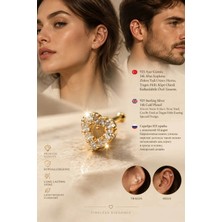 Lunexa 925 Ayar Gümüş 14K Altın Kaplama Zirkon Taşlı Unisex Hızma Küpe Çivi Halka Minimal Tragus Helix Modern TASARIM-309-1