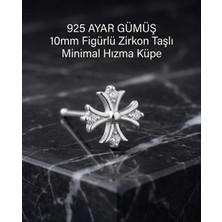Lunexa 925 Ayar Gümüş Zirkon Taşlı Unisex Küpe Hızma Minimal Şık Modern Tasarım Alerji Yapmaz