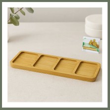 Bezos 4 Bölmeli Dikdörtgen Bambu Servis Tepsisi 32.8X10X1.4 cm Bezos1