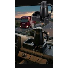 El-is otomotiv  Premium Dijital Ekranlı Araç Içi Kettle Su Isıtıcı (12V / 24V Uyumlu) – 1300 ml Paslanmaz Çelik Çakmaklık Tipi Su Isıtıcısı