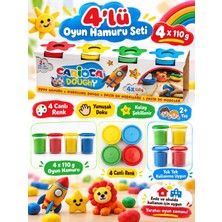 The Monarch Co 4'lü Oyun Hamuru Seti 4X110G - 4 Canlı Renk, Yumuşak Doku, 2+ Yaş Eğitici Oyuncak