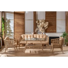 Viona Home Eyfel 3-1-1-S Rattan Bahçe Balkon Oturma Grubu