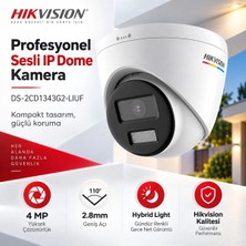 Hikvision DS-2CD1343G2-LIUF 4 Mp 2.8mm Smart Hybrid Light Sesli Ip Dome Kamera