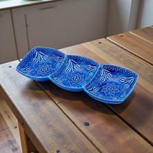 Sharp & Art 3 Bölmeli Seramik Kahvaltı ve Çerez Tabağı, Şık Tasarım, Ince Işçilik, 4 Seçenek