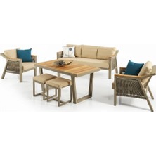Viona Home Atlas Plus 3-1-1-S Alüminyum Bahçe Balkon Oturma Grubu