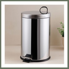 Bezos Pedallı 16 L Krom Metal Çöp Kovası Bezos1