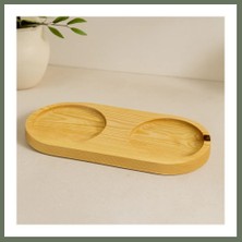 Bezos Ahşap 2 Bölmeli Oval Yağdanlık Altlık 27X12,5 cm Bezos1