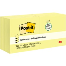 Happy Trend Notes, Geri Dönüşüm Pop-Up Refill, 7,6 x 7,6 Cm, Kanarya Sarısı, 12 Pads Pro Pack (R330RP-12YW)