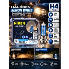 Duolight H4 Xenon White Halojen Far Ampulü 5000K %200 Daha Fazla Işık 12V 60/55W