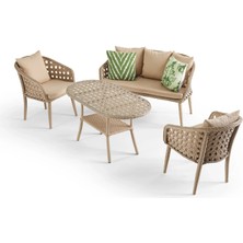 Viona Home Great 2-1-1-S Rattan Bahçe Balkon Oturma Grubu