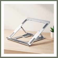 Bezos Katlanabilir Alüminyum Laptop Stand 6 Açılı Gümüş Bezos1