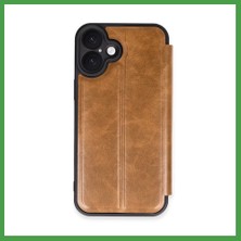 Soi Home iPhone 16 Plus Uyumlu Kılıf Flip Cover - Taba Soı