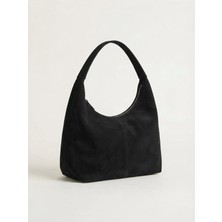 Satuna Büyük Boy Astarlı Süet Hobo Çanta | Günlük Kadın Çantası 42X27 cm