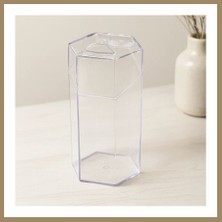 Bezos Kapaklı Makyaj Fırça Organizeri (6 Bölmeli) Mika Kristal Plastik 10X8.9X20 cm 22