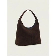 Satuna Büyük Boy Astarlı Süet Hobo Çanta | Günlük Kadın Çantası 42X27 cm