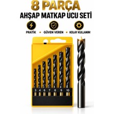8 Parça Ahşap Matkap Ucu Seti 3-10 mm Delme Uçları