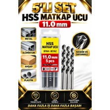 11 mm Hss Matkap Ucu 5’li Set Metal Alüminyum Ahşap Plastik Delme Ucu