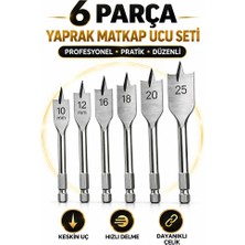 6 Parça Yaprak Matkap Ucu Seti 10-25 mm Ahşap Delme Uçları