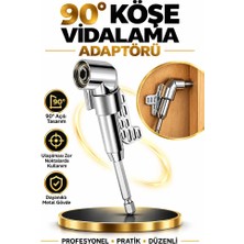 90° Köşe Vidalama Adaptörü 1/4" Bits Uyumlu Matkap Aparatı