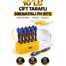 Vida Sıkma Ucu 10 Adet Çift Yönlü Mıknatıslı Yıldız Bits
