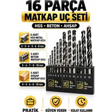 Matkap Ucu Seti 16 Parça Hss Beton Ahşap Delme