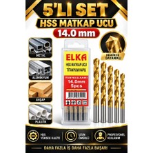 14 mm Hss Titanyum Kaplı Matkap Ucu 5'li Set Metal Alüminyum Ahşap Plastik Delme Ucu